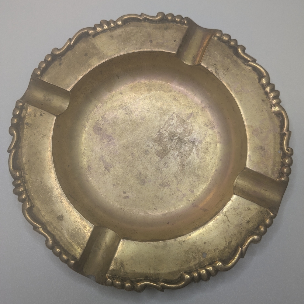 Vintage Solid Brass Ashtray.